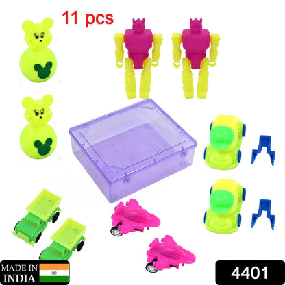 4401 Toys for Kids Friction Powered Toy for Baby Push & Go Toys Combo Set for Boys & Girls ( Pack of 11) 