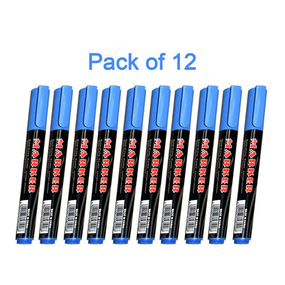 1624 Blue Permanent Markers for White Board (Pack Of 12) 